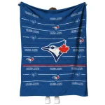 toronto blue jays handdrawn stripes blue quilt blanket best selling