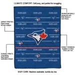 toronto blue jays handdrawn stripes blue quilt blanket best selling