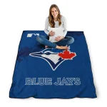 toronto blue jays league patch blue quilt blanket best selling