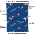 toronto blue jays sketch lines blue quilt blanket best selling