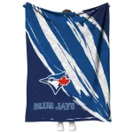 toronto blue jays stroke art blue white quilt blanket best selling