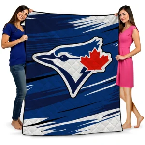 toronto blue jays wild lines blue white quilt blanket best selling