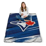 toronto blue jays wild lines blue white quilt blanket best selling