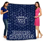 toronto maple leafs brick grid blue quilt blanket best selling