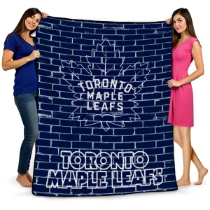 toronto maple leafs brick grid blue quilt blanket best selling