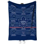 toronto maple leafs handdrawn stripes blue quilt blanket best selling