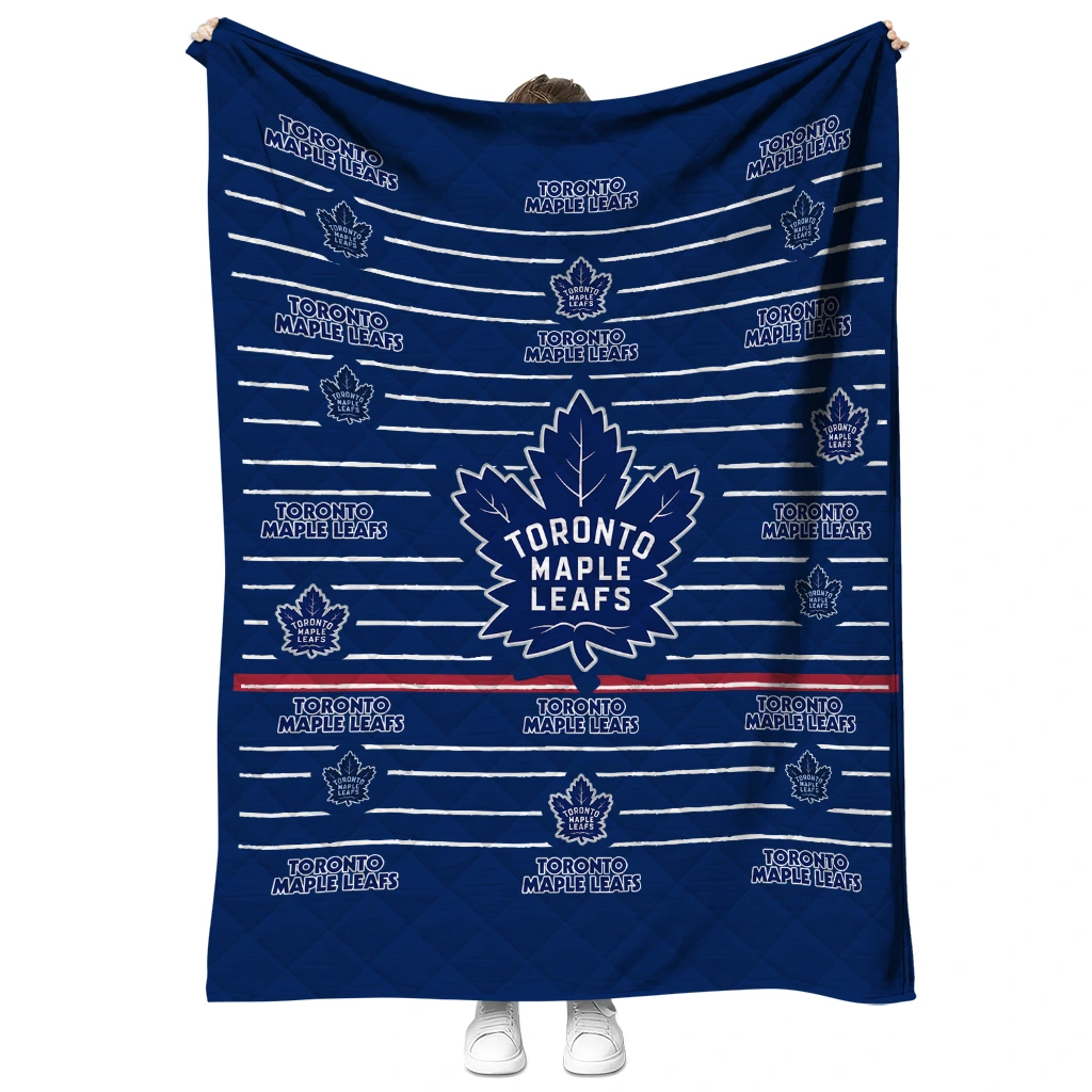 toronto maple leafs handdrawn stripes blue quilt blanket fashion forward toronto maple leafs handdrawn stripes blue quilt blanket fashion forward