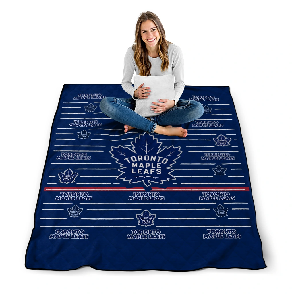toronto maple leafs handdrawn stripes blue quilt blanket high quality toronto maple leafs handdrawn stripes blue quilt blanket high quality