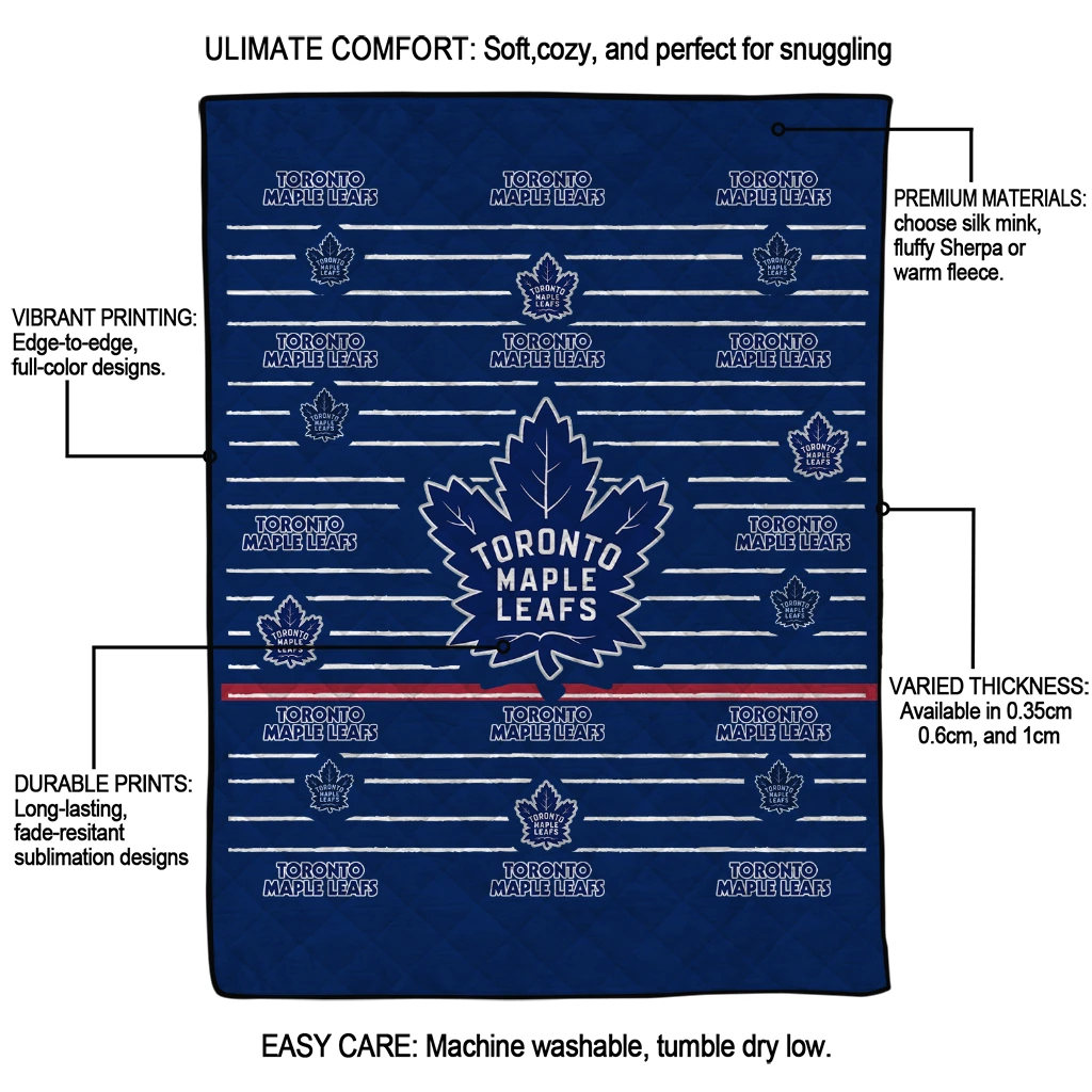 toronto maple leafs handdrawn stripes blue quilt blanket latest model toronto maple leafs handdrawn stripes blue quilt blanket latest model