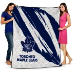 toronto maple leafs stroke art blue white quilt blanket best selling