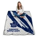 toronto maple leafs stroke art blue white quilt blanket best selling