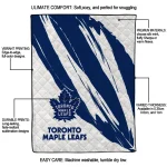 toronto maple leafs stroke art blue white quilt blanket best selling