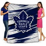 toronto maple leafs wild lines blue white quilt blanket best selling