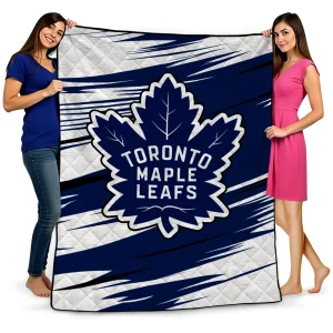 toronto maple leafs wild lines blue white quilt blanket best selling