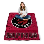 toronto raptors brick grid red quilt blanket best selling