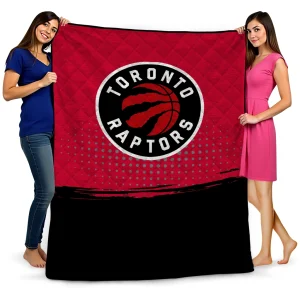 toronto raptors dot illusion red quilt blanket best selling