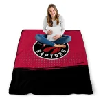 toronto raptors dot illusion red quilt blanket best selling