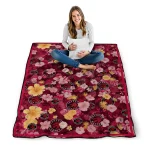 toronto raptors hibiscus foliage red quilt blanket best selling