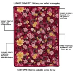 toronto raptors hibiscus foliage red quilt blanket best selling