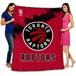 toronto raptors nba grunge red quilt blanket best selling