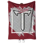 troy trojans block border red quilt blanket best selling