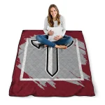 troy trojans block border red quilt blanket best selling