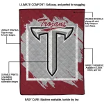 troy trojans block border red quilt blanket best selling