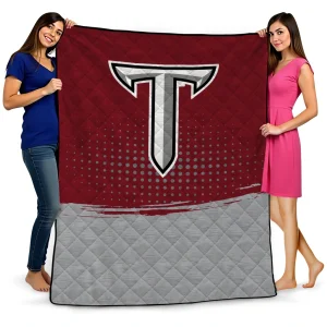 troy trojans dot illusion red quilt blanket best selling