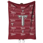 troy trojans handdrawn stripes red quilt blanket best selling