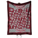 troy trojans helmet heart red quilt blanket best selling