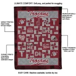 troy trojans helmet heart red quilt blanket best selling