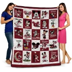 troy trojans mickey mouse motif red white quilt blanket best selling