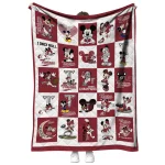 troy trojans mickey mouse motif red white quilt blanket best selling