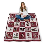 troy trojans mickey mouse motif red white quilt blanket best selling