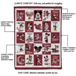 troy trojans mickey mouse motif red white quilt blanket best selling