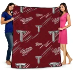 troy trojans sketch lines red quilt blanket best selling