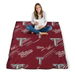troy trojans sketch lines red quilt blanket best selling