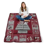 troy trojans snoopy love red quilt blanket best selling