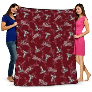 troy trojans solid classic red quilt blanket best selling