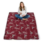 troy trojans solid classic red quilt blanket best selling