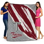 troy trojans stroke art red white quilt blanket best selling