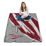 troy trojans stroke art red white quilt blanket best selling