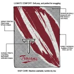 troy trojans stroke art red white quilt blanket best selling