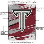 troy trojans wild lines red white quilt blanket best selling