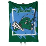tulane green wave block border green quilt blanket best selling