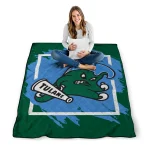 tulane green wave block border green quilt blanket best selling