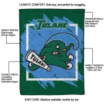tulane green wave block border green quilt blanket best selling