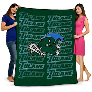 tulane green wave bold red green quilt blanket best selling