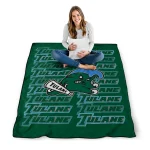 tulane green wave bold red green quilt blanket best selling