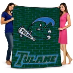 tulane green wave brick grid green quilt blanket best selling